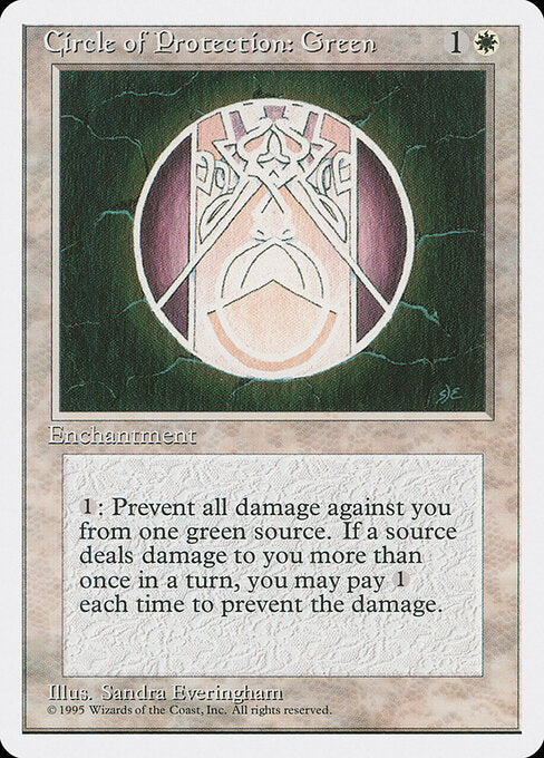 Circle of Protection: Green - Magic: The Gathering 4ED #16