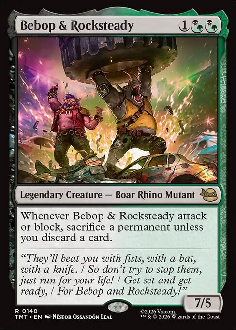 Bebop & Rocksteady - Magic: The Gathering TMT #140