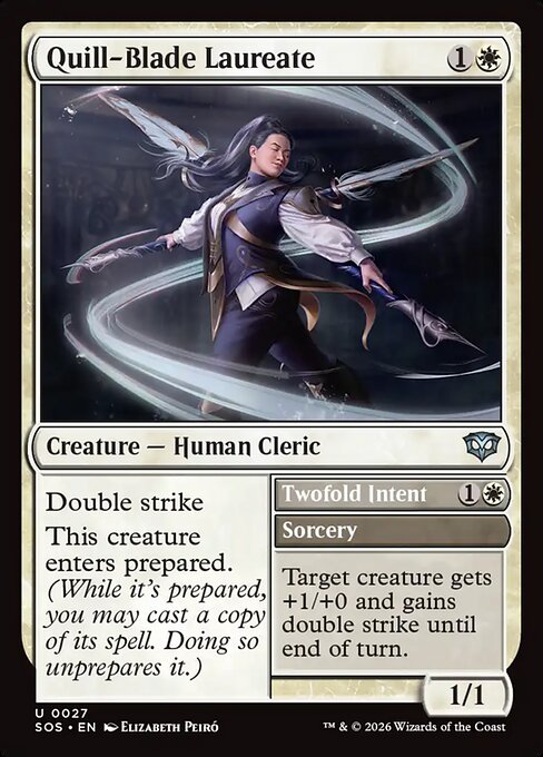 Quill-Blade Laureate // Twofold Intent - Magic: The Gathering SOS #27