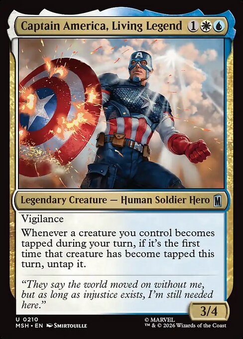 Captain America, Living Legend - Magic: The Gathering MSH #210