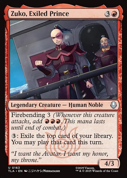 Zuko, Exiled Prince - Magic: The Gathering TLA #163