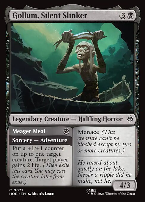 Gollum, Silent Slinker // Meager Meal - Magic: The Gathering HOB #71