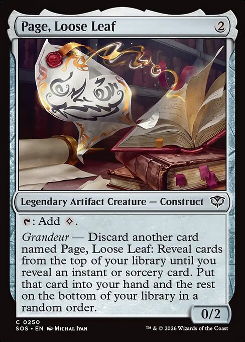Page, Loose Leaf - Magic: The Gathering SOS #250