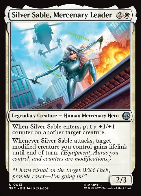 Silver Sable, Mercenary Leader - Magic: The Gathering SPM #13