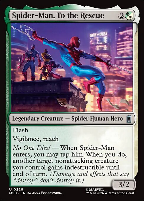 Spider-Man, To the Rescue - Magic: The Gathering MSH #228