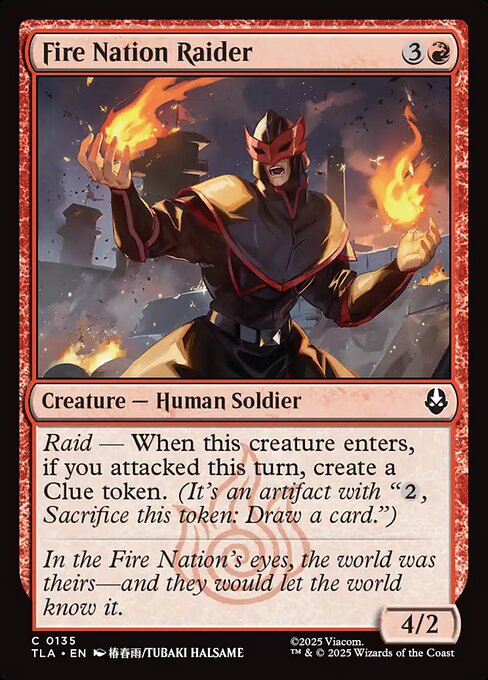 Fire Nation Raider - Magic: The Gathering TLA #135