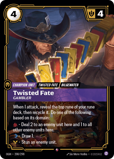 Twisted Fate, Gambler - Riftbound TCG OGN #200
