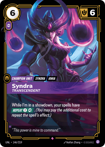 Syndra, Transcendent - Riftbound TCG UNL #146