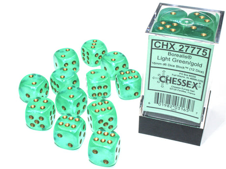 Chessex - 16mm 12-Dice Set - Various Colors