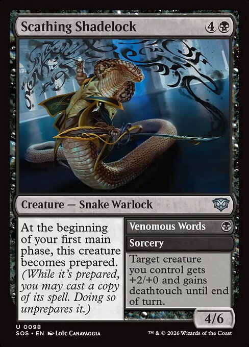 Scathing Shadelock // Venomous Words - Magic: The Gathering SOS #98