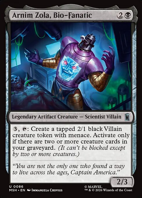 Arnim Zola, Bio-Fanatic - Magic: The Gathering MSH #86
