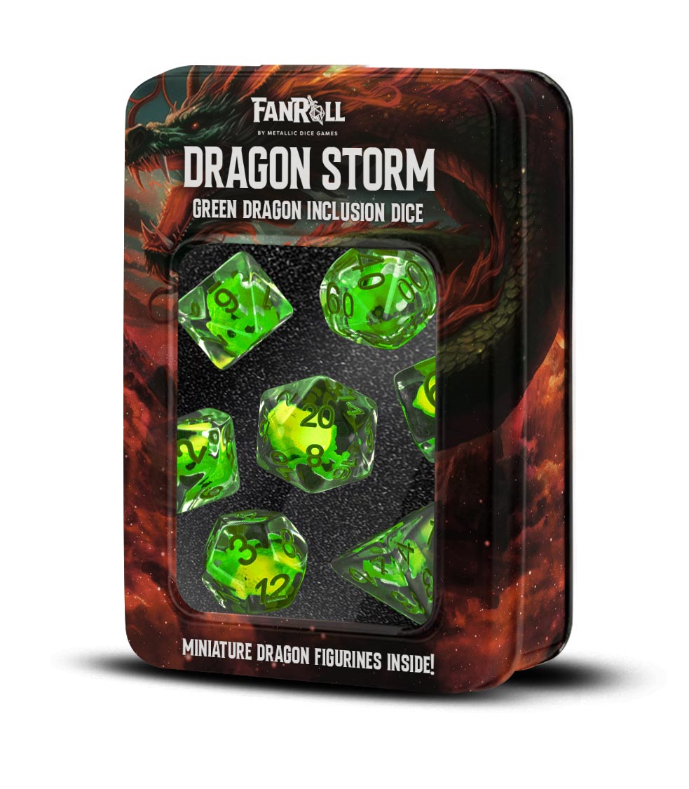 Dragon Storm Inclusion Resin Dice Set