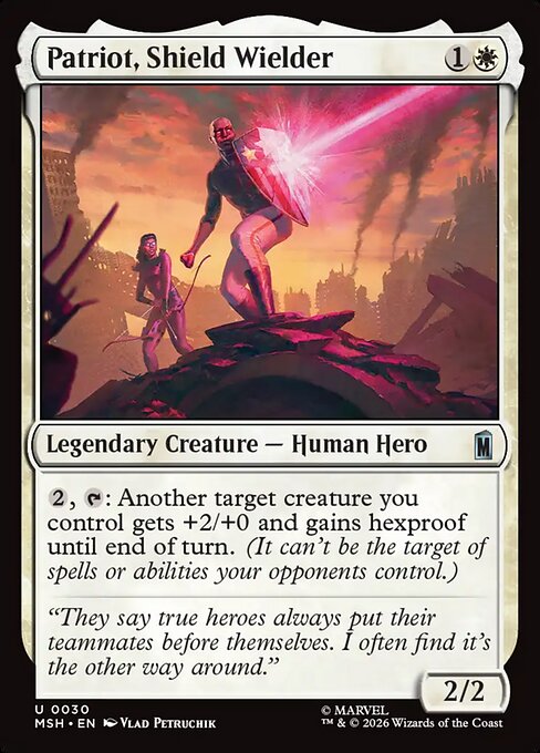 Patriot, Shield Wielder - Magic: The Gathering MSH #30