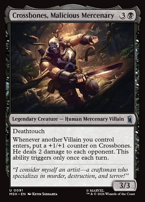 Crossbones, Malicious Mercenary - Magic: The Gathering MSH #91
