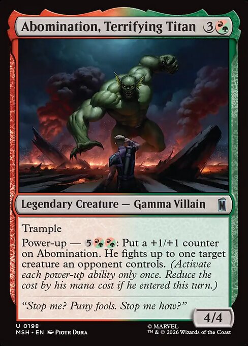 Abomination, Terrifying Titan - Magic: The Gathering MSH #198