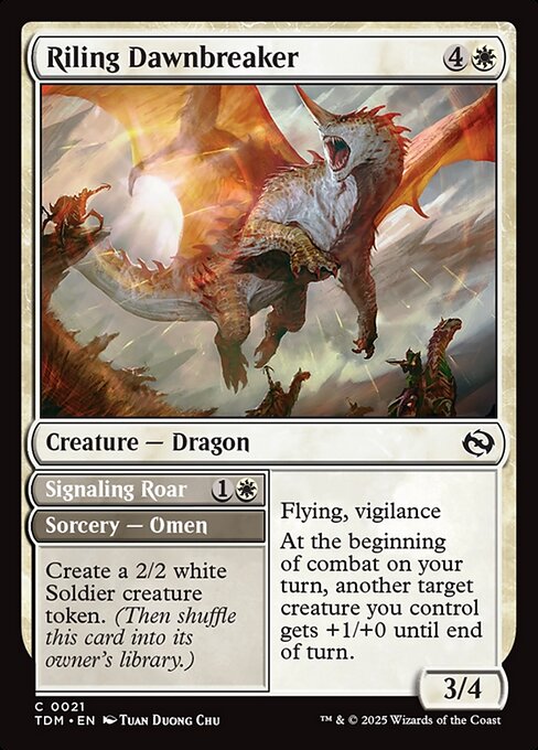Riling Dawnbreaker // Signaling Roar - Magic: The Gathering TDM #21
