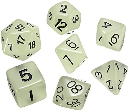 Dice Set - Solid Collection: Glow in the Dark