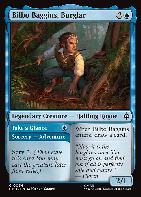 Bilbo Baggins, Burglar // Take a Glance - Magic: The Gathering HOB #34