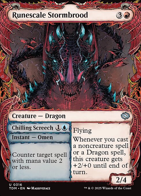 Runescale Stormbrood // Chilling Screech - Magic: The Gathering TDM #316