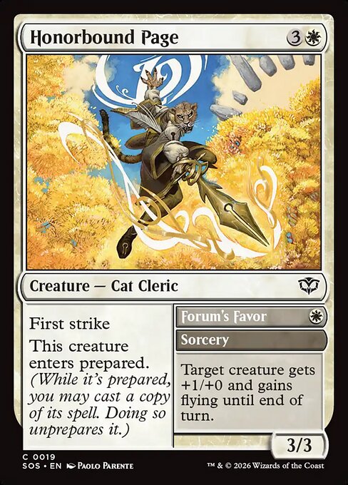 Honorbound Page // Forum's Favor - Magic: The Gathering SOS #19