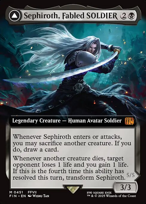 Sephiroth, Fabled SOLDIER // Sephiroth, One-Winged Angel - Magic: The Gathering FIN #451