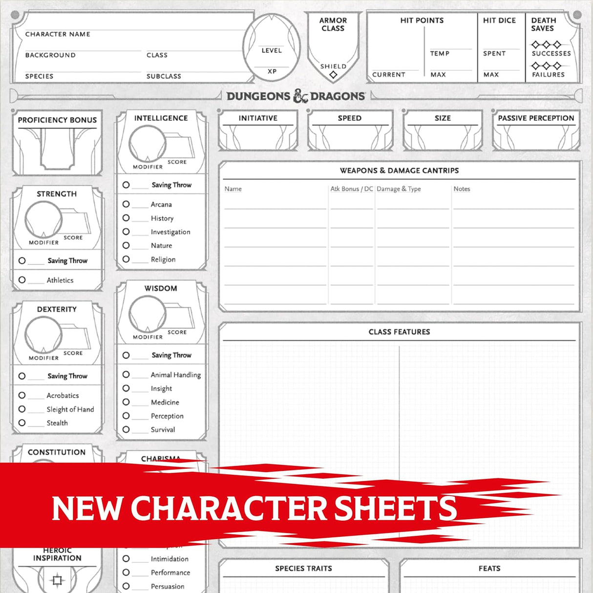 D&D 5th Edition - 2024 Character Sheets - ENGLISH