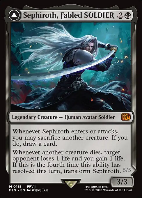 Sephiroth, Fabled SOLDIER // Sephiroth, One-Winged Angel - Magic: The Gathering FIN #115