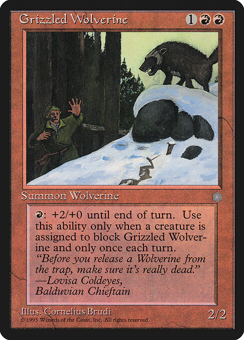 Grizzled Wolverine - Magic: The Gathering ICE #192