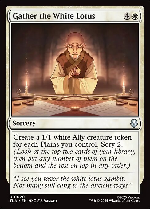 Gather the White Lotus - Magic: The Gathering TLA #20