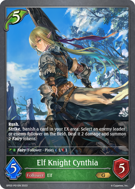 Elf Knight Cynthia - P01EN (Foil)  - BP02-P01EN