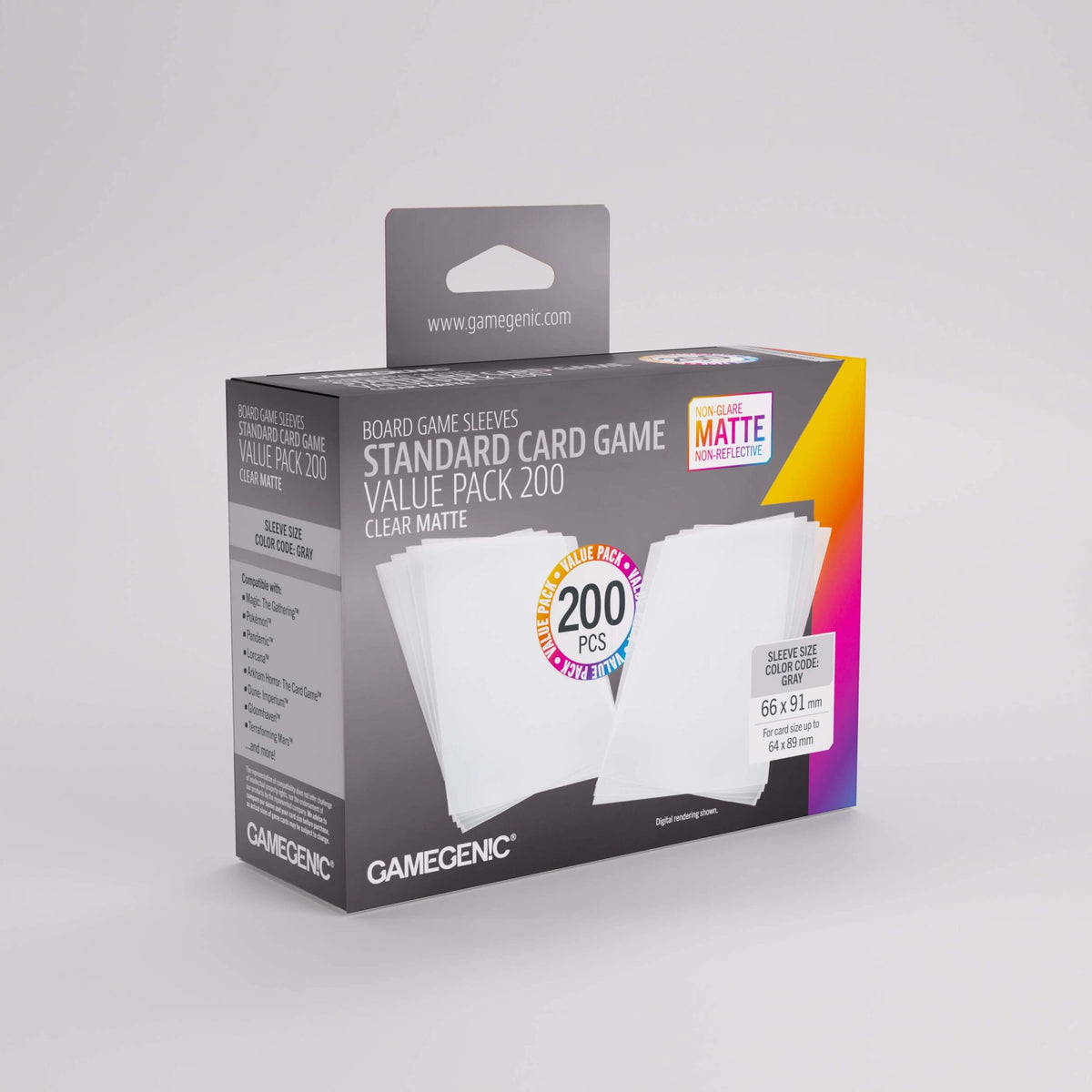 Gamegenic - Board Game Sleeves - Value Pack 200 - Matte(66x91)