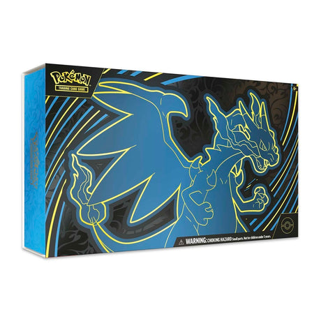 Pokémon TCG Mega Charizard X EX Ultra-Premium Collection con playmat, fundas y boosters.