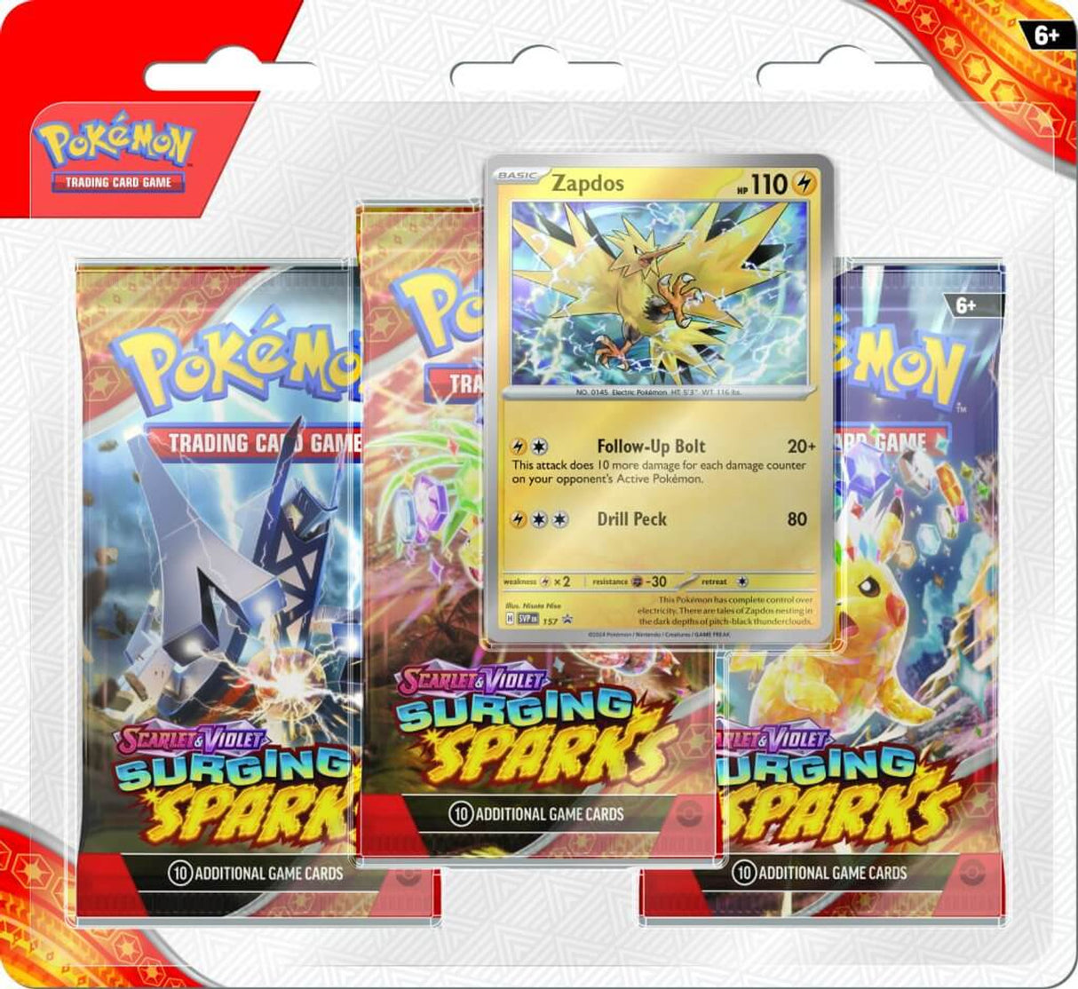 Pokémon TCG - Surging Sparks - 3-Booster Blister