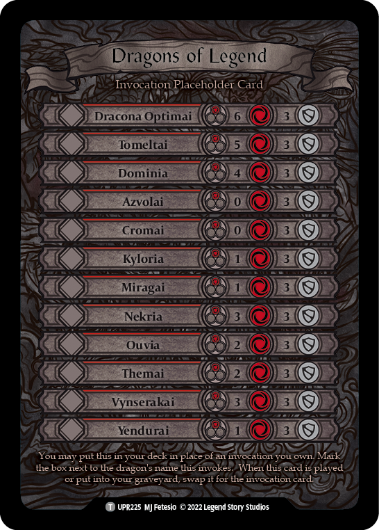 UPR - Dragons of Legend Invocation Placeholder Card