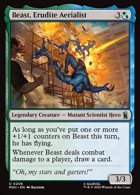 Beast, Erudite Aerialist - Magic: The Gathering MSH #206