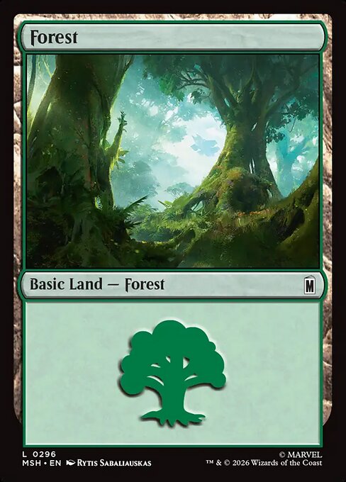 Forest - Magic: The Gathering MSH #296