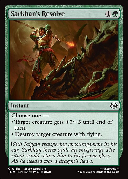 Sarkhan's Resolve - Magic: The Gathering TDM #158