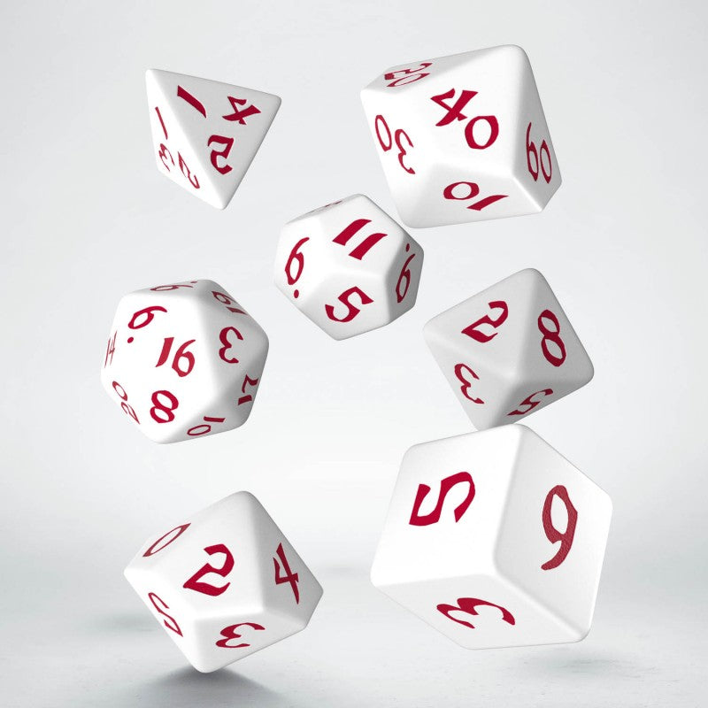 Classic Runic Dice Set - White & Red