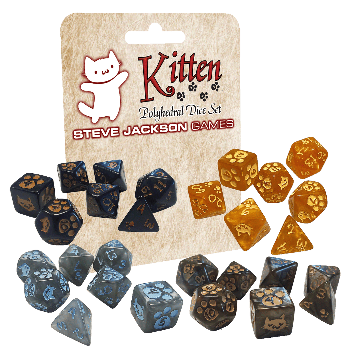 Kitten Polyhedral Dice Set