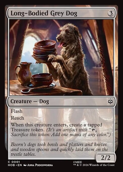 Long-Bodied Grey Dog - Magic: The Gathering The Hobbit HOB #1