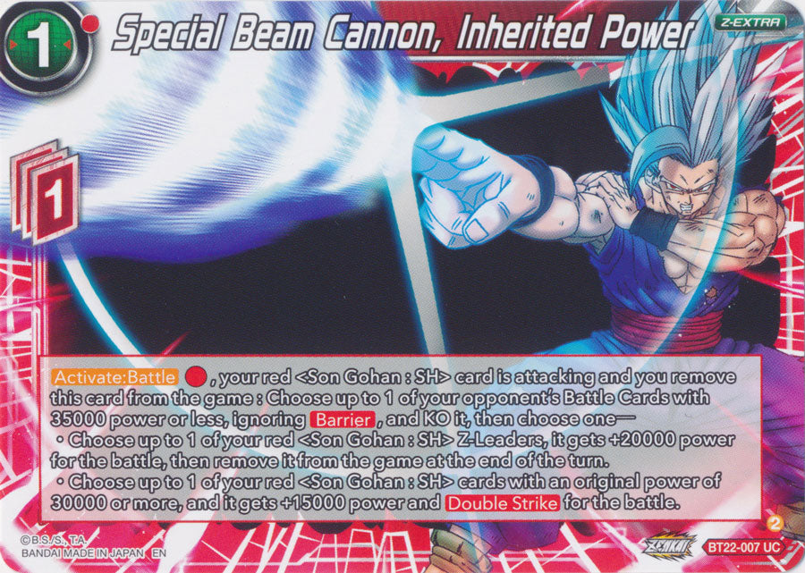 Special Beam Cannon, Inherited Power - BT22-007