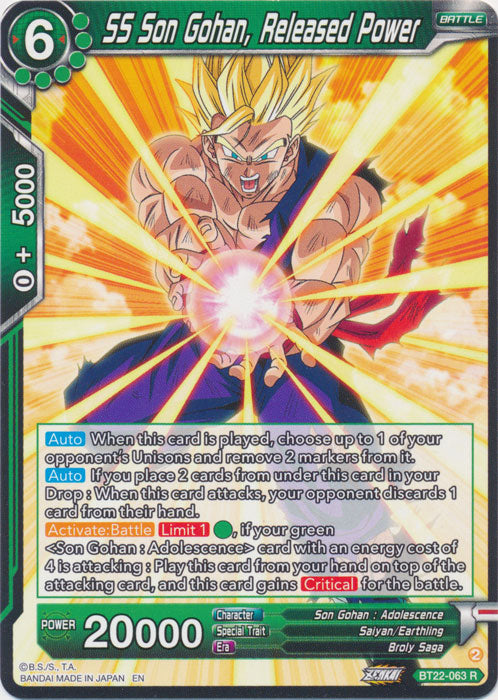 SS Son Gohan, Released Power - BT22-063