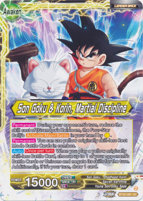 Son Goku // Son Goku & Korin, Martial Discipline - BT22-081