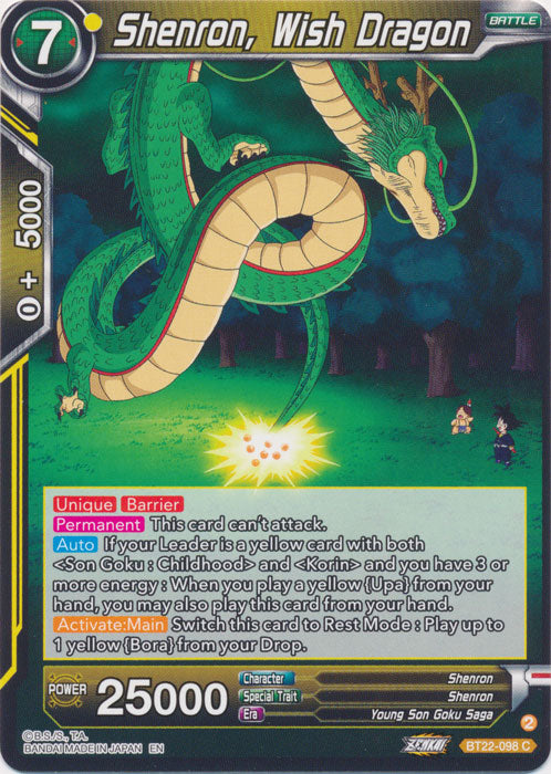 Shenron, Wish Dragon - BT22-098