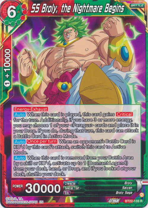 SS Broly, the Nightmare Begins - BT22-133