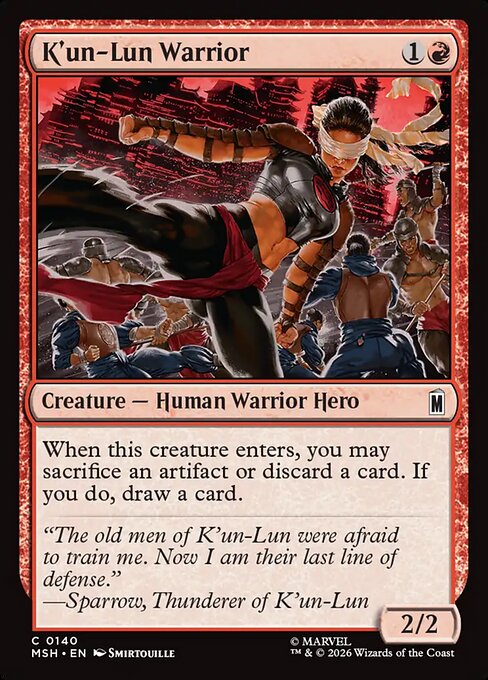K'un-Lun Warrior - Magic: The Gathering MSH #140