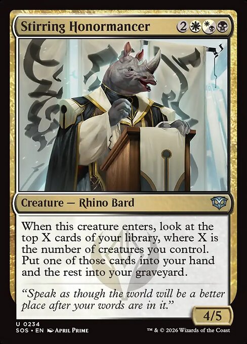 Stirring Honormancer - Magic: The Gathering SOS #234