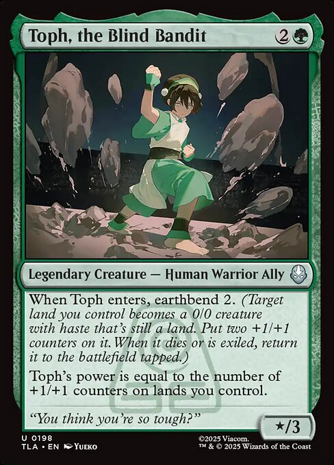 Toph, the Blind Bandit - Magic: The Gathering TLA #198