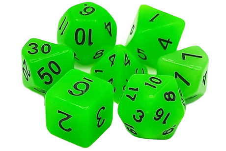 Dice Set - Solid Collection: Glow in the Dark