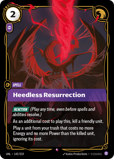 Heedless Resurrection - Riftbound TCG UNL #142